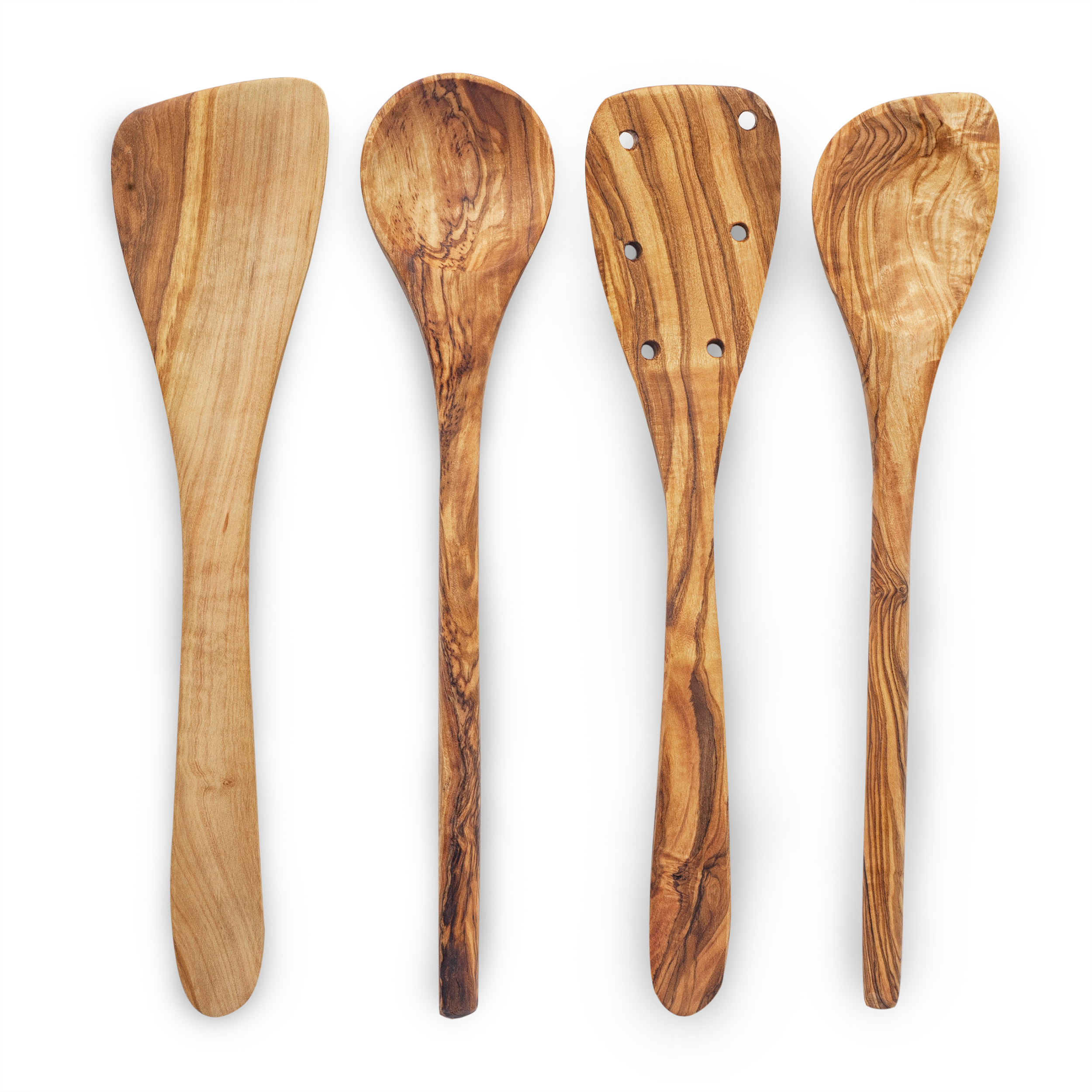 Round Wooden Cooking Spoons, Set of 2