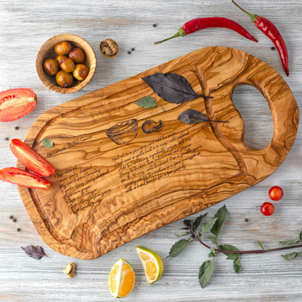 custom recipe cutting board