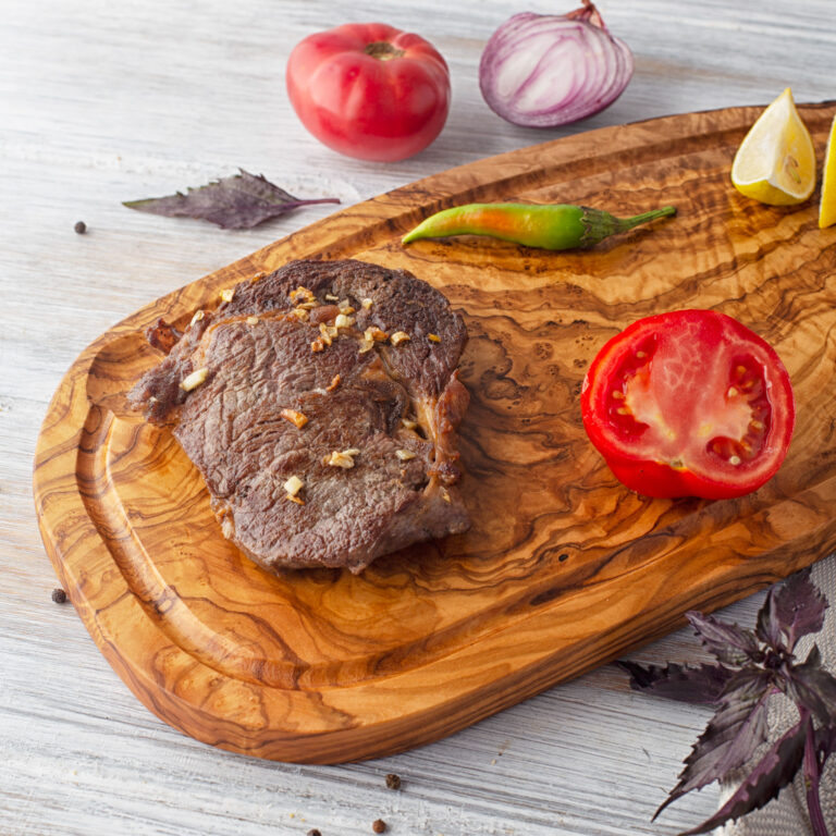 Olive Wood Steak Meat Board With Juice Groove Forest Decor