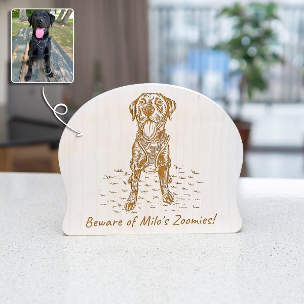 Custom Engraved Pet Portrait Maple Plaque