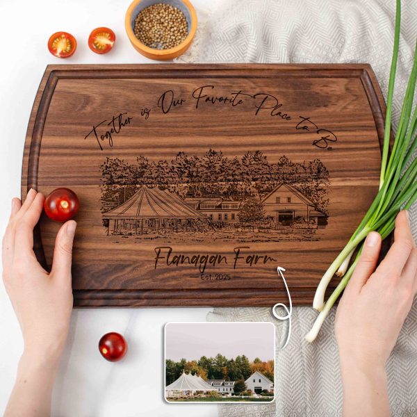 Custom House Engraved Cutting Board