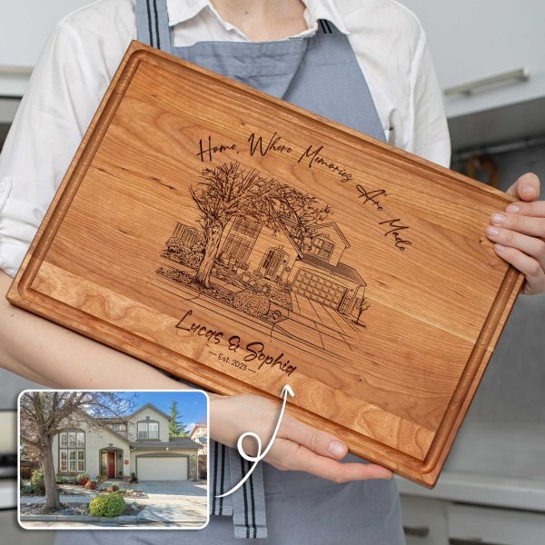 Custom House Engraved Cutting Board