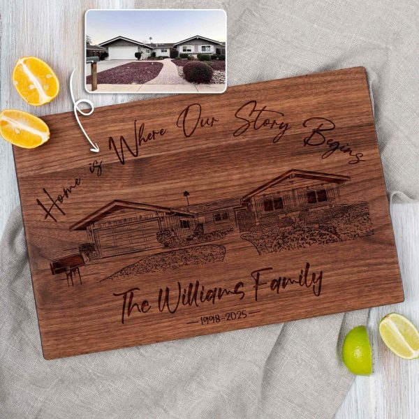 Custom House Engraved Cutting Board