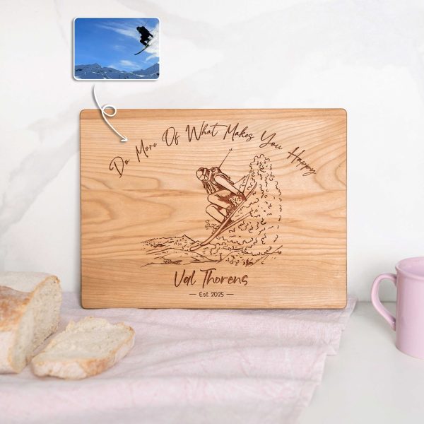 Custom Engraved Cutting Board with Photo Drawing