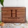 monogrammed cutting boards as rustic gifts for him