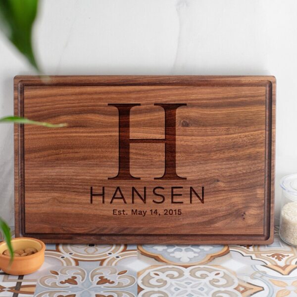 monogrammed cutting boards as rustic gifts for him