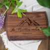 Engraved mountains cutting board.