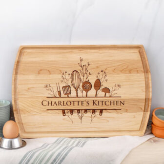Charlotte's kitchen personalized cutting board.