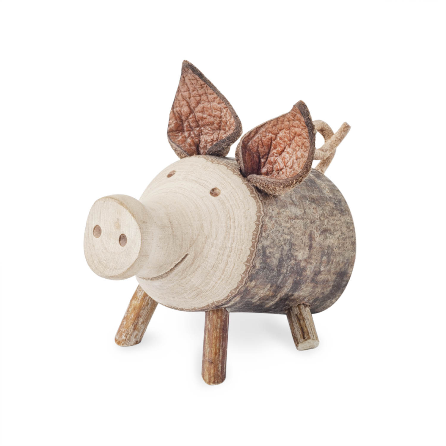 Wooden Pig Figurine For Home Decor