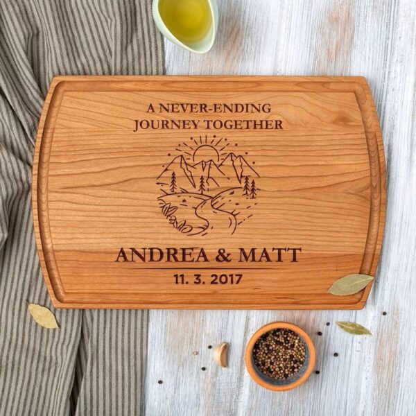 Custom Wood Cutting Board Mountain Theme