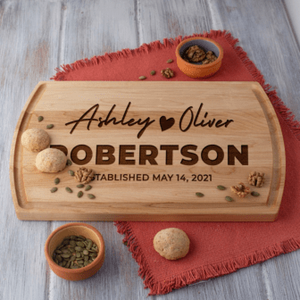 Engraved Maple Cutting Board as wood gifts for her