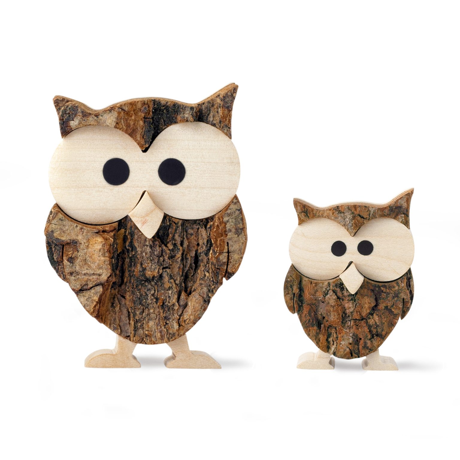 Wooden Owl Figurine & Rustic Owl Decor for Wall and Shelf - Forest Decor