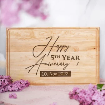Handcrafted personalized wedding gift cutting board