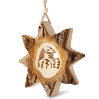 Wood Christmas Tree Ornament – Nativity Scene