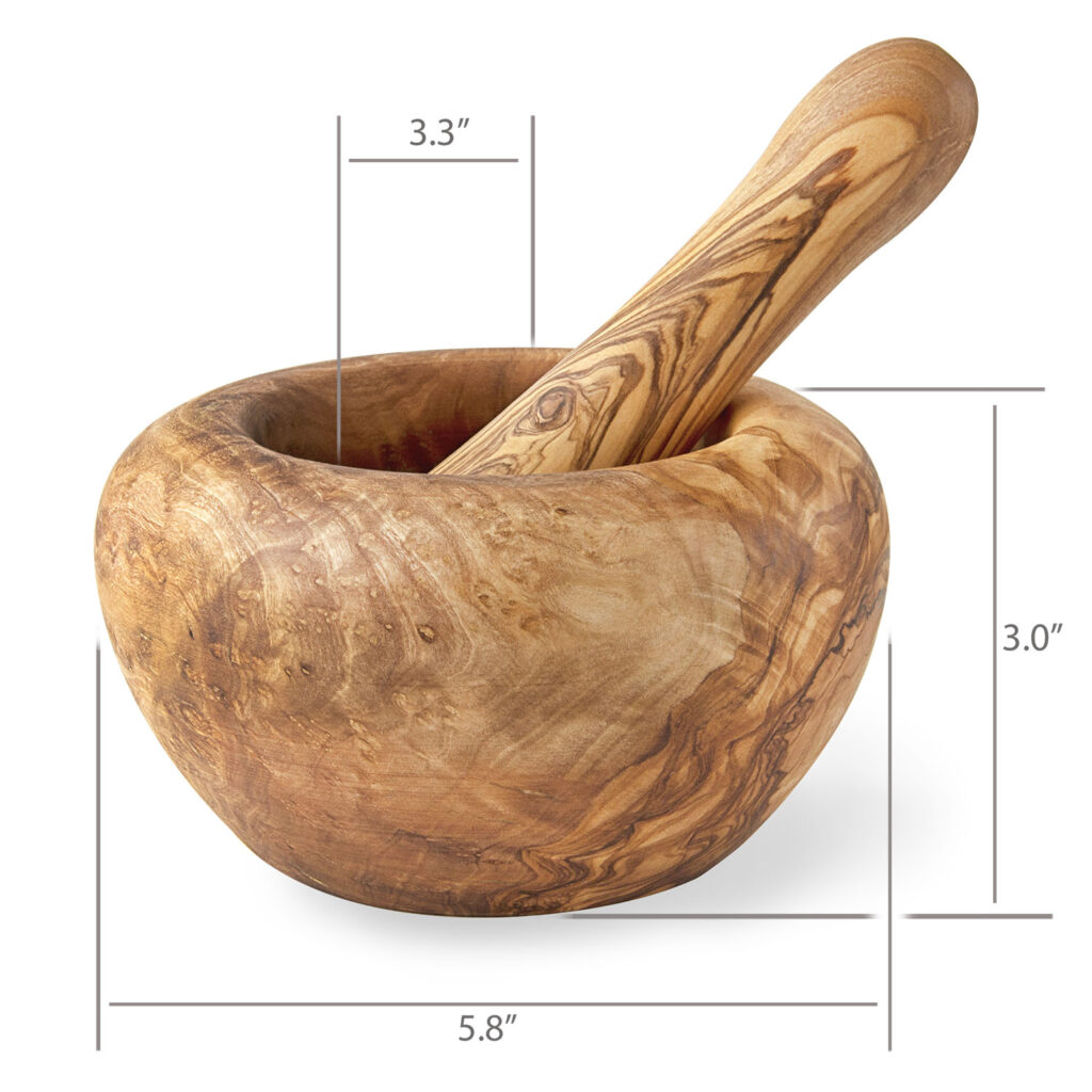Forest Decor Wood Mortar and Pestle Set