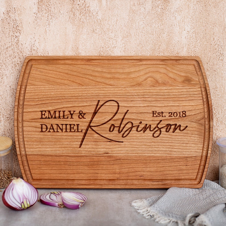Wood Personalized Cutting Board - Name and Date