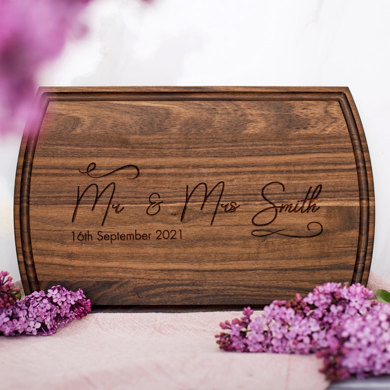Wooden anniversary present with personalization