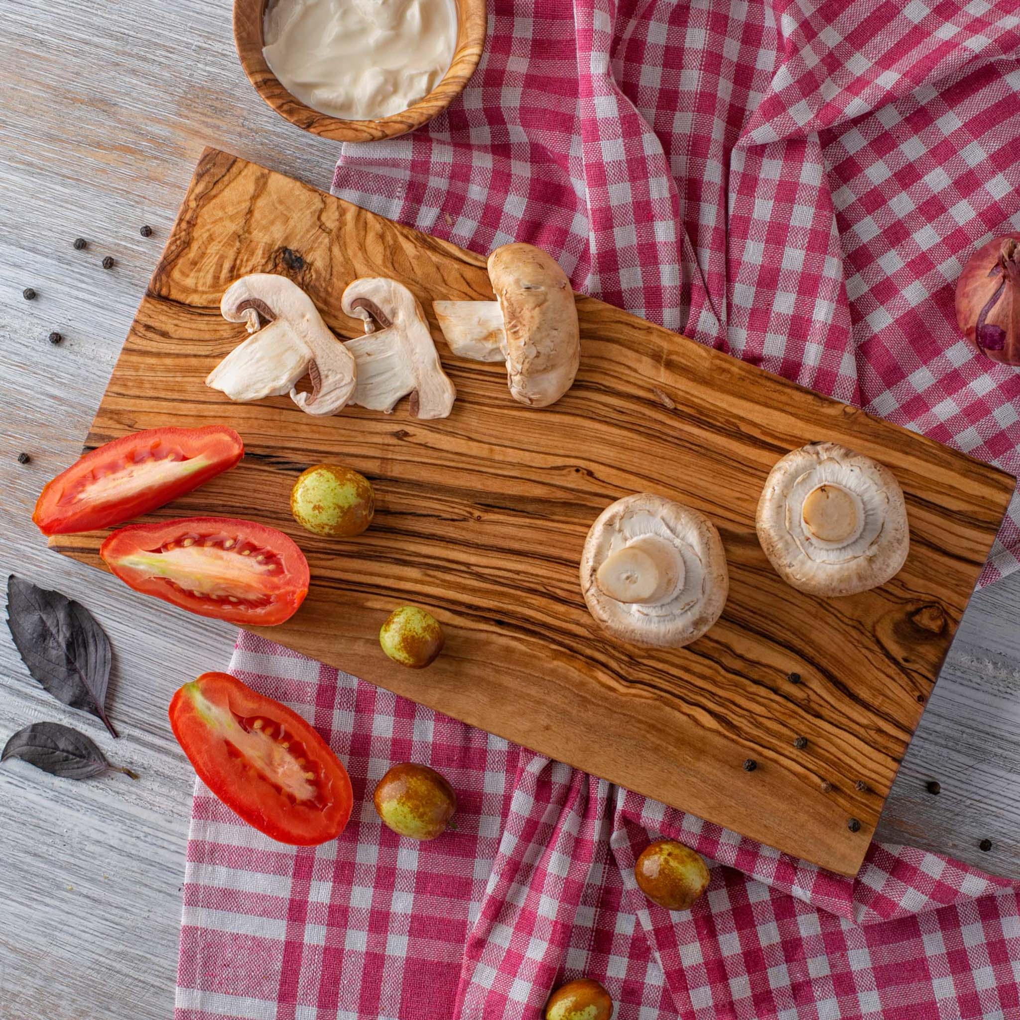 Recipe-engraved olive wood cutting board