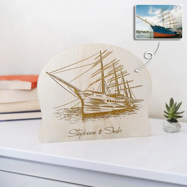 Custom Engraved Pet Portrait Maple Plaque