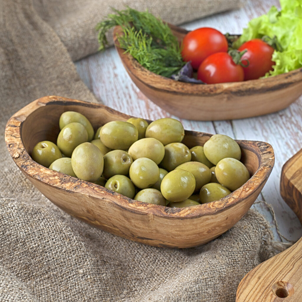 Snack Wood Bowl with olives