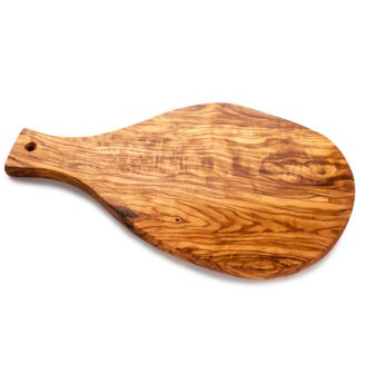 An Olive Wood Cheese Charcuterie Board – 15″ on a white background.