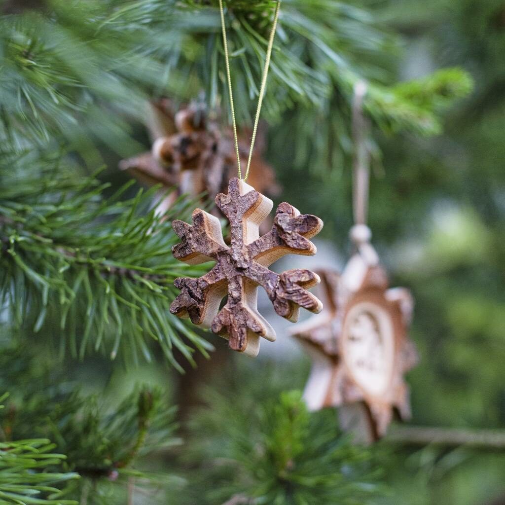 Wood Snowflake Christmas Ornament
