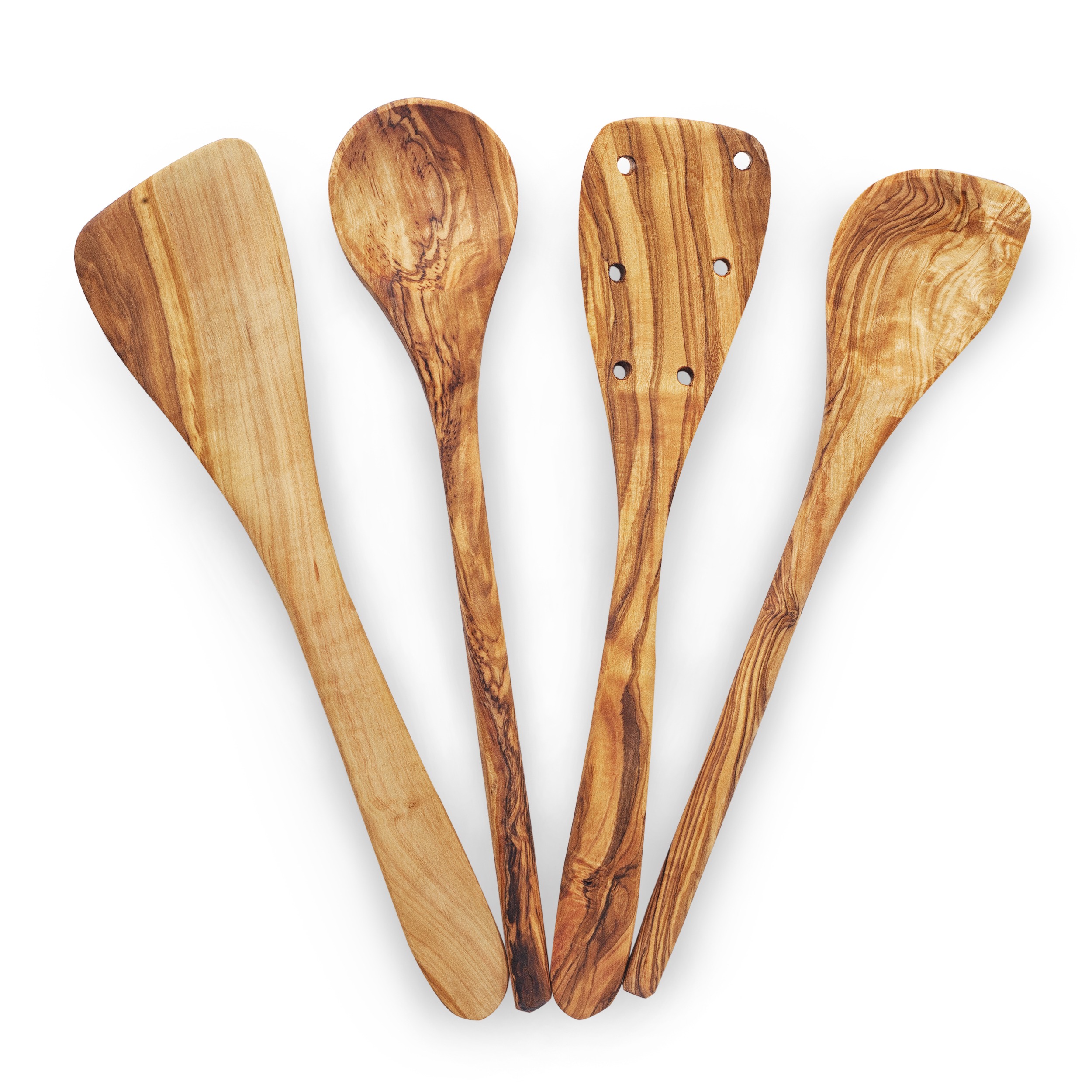 Personalized Olive Wood Cooking Spoons with Corner (Set of 2) – Forest Decor