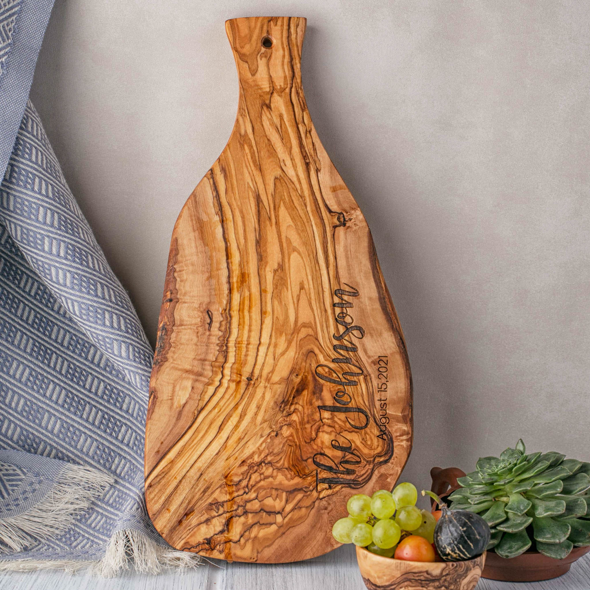 Take Me To The Mountains Rustic Olive Wood Chopping Board