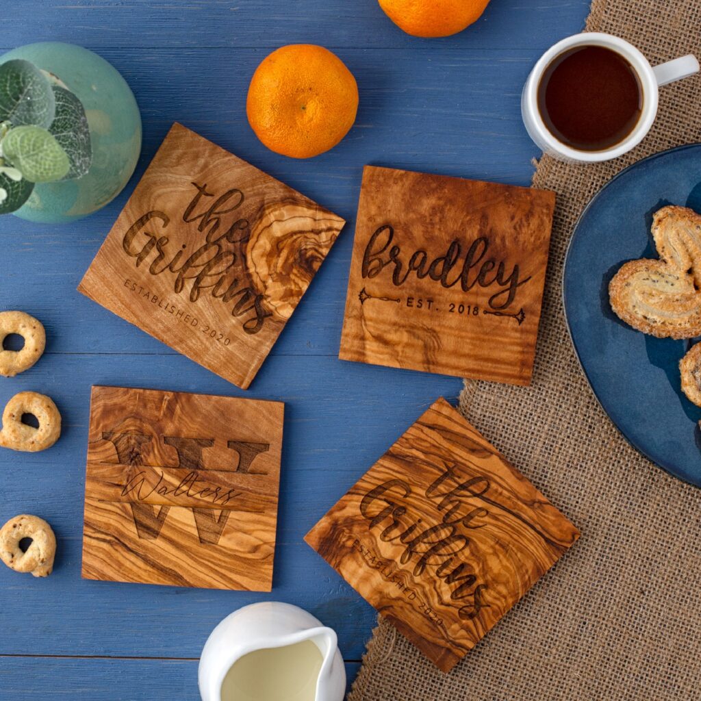 Wooden Engraved Square Coasters