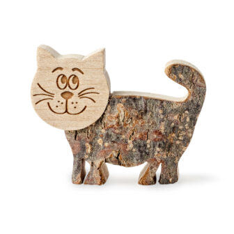 Wooden Cat Figurines For Home Decor