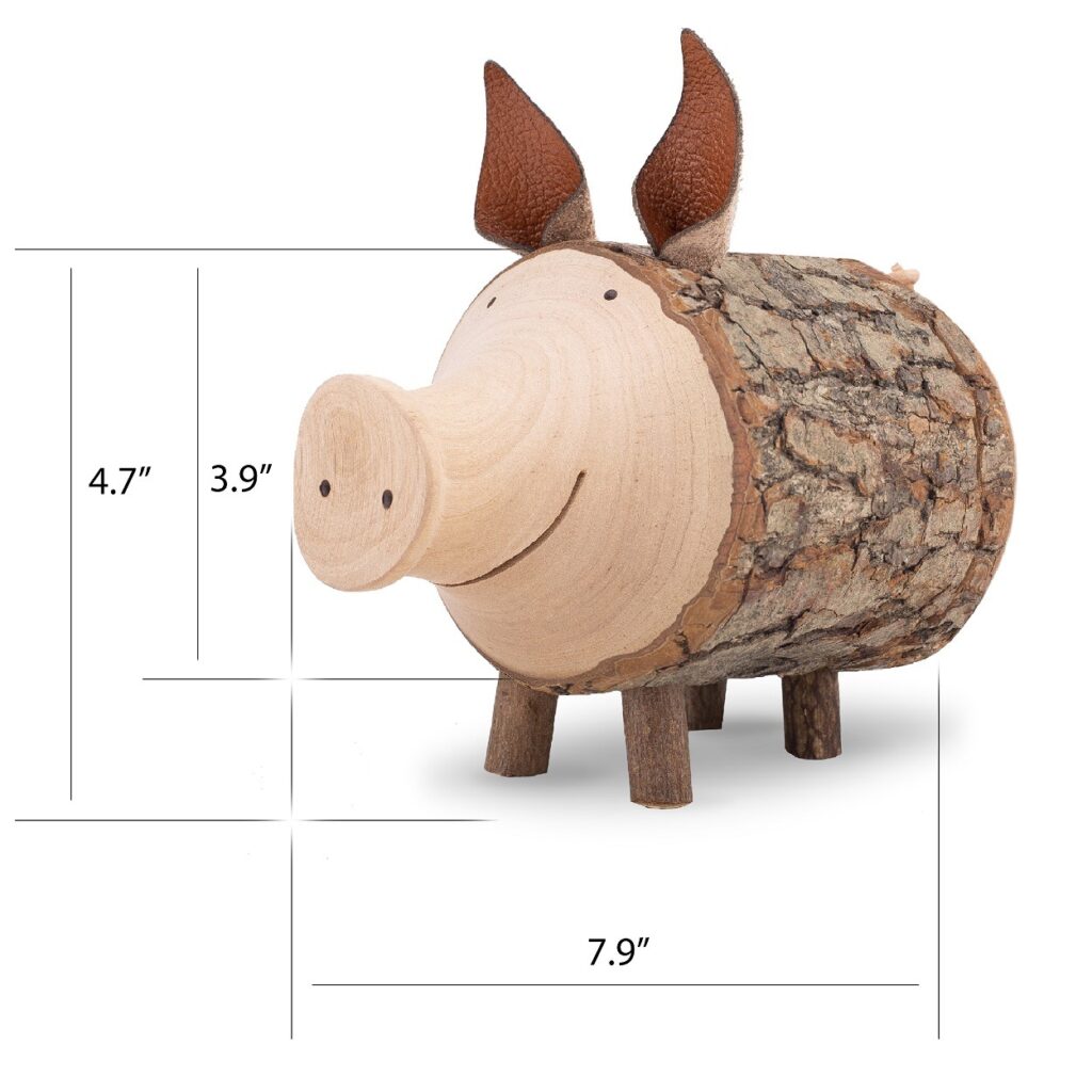 Wooden Piggy Bank with Personalization