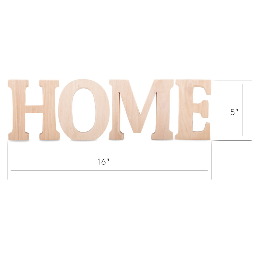 Wooden Home Letters Cutout Sign