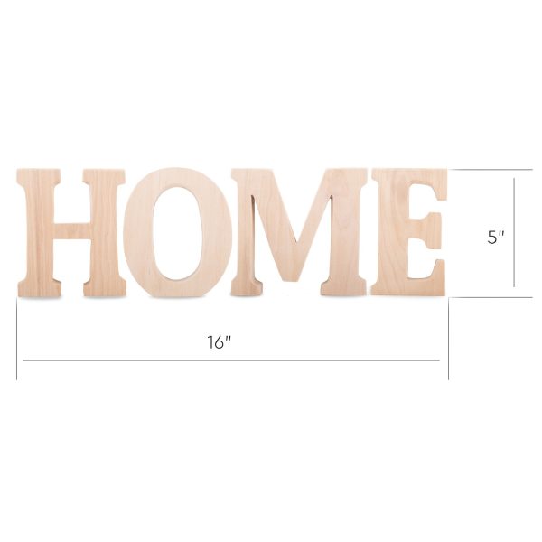 Wooden Home Letters Cutout Sign