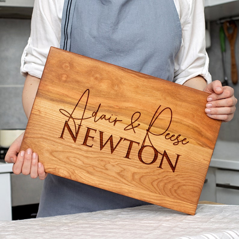 Personalized Cutting Board Wedding Gift - Family Name