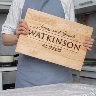 Personalized Wedding Cutting Board as personalized gifts for wedding anniversary