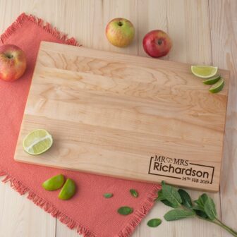 Personalized engraved wooden chopping board