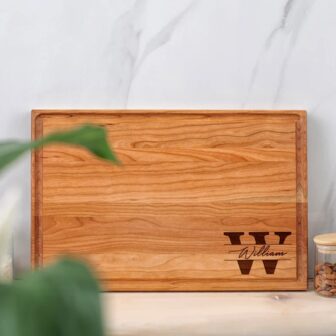 Personalized monogram cutting board as a gift