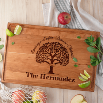 Personalized Family Tree Cutting Board - the Hernandez.