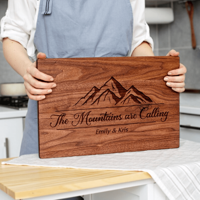 Custom Walnut Engraved Cutting Board - Forest Decor