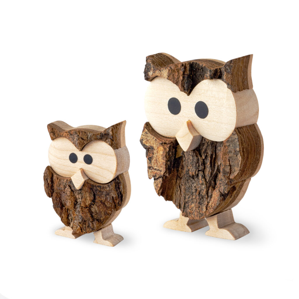 wooden owls made with high-quality hardwood