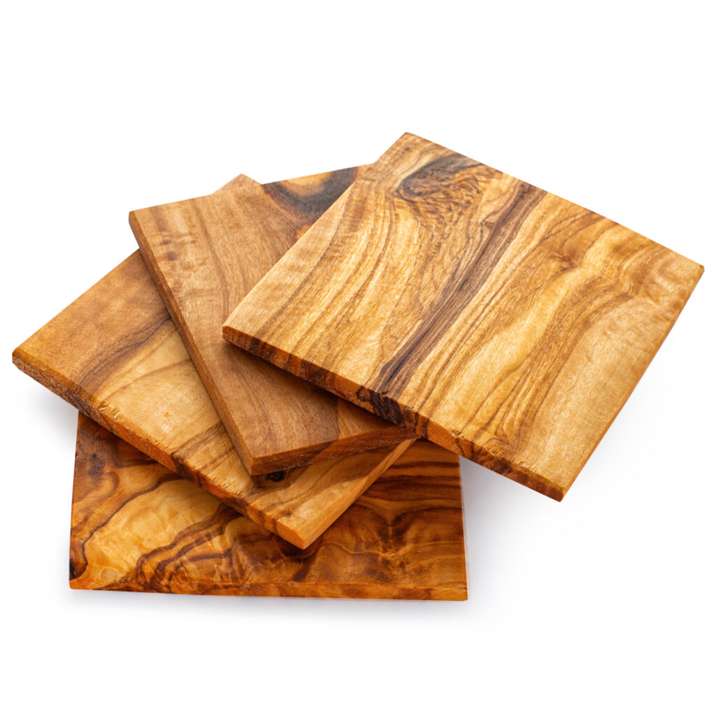 Square Wooden Coasters – Set of 4