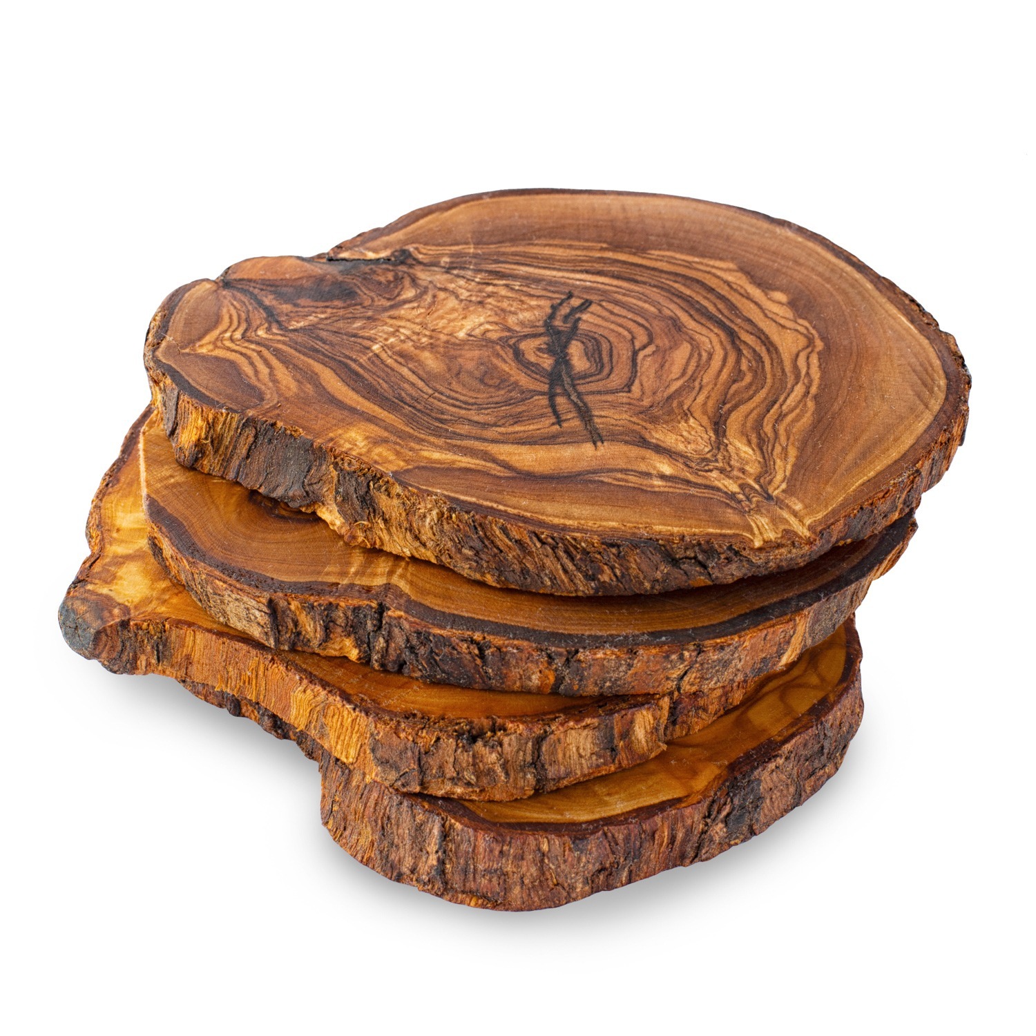 Wooden Coasters With Non-Rustic Log Holder