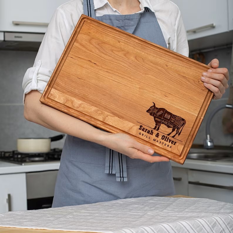 Personalized grill cutting board as a heartfelt gift
