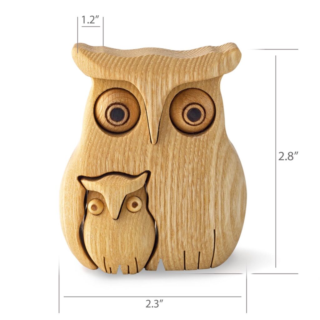 Wood Owl Figurine For Home Decor