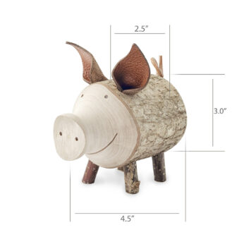 Wooden Pig Figurine