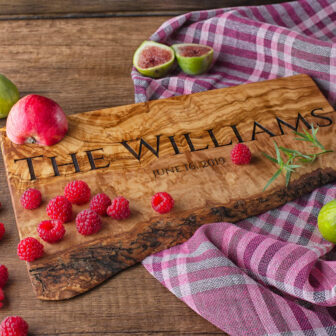 Two Tone Bamboo Cutting Board Personalized Real Estate Closing