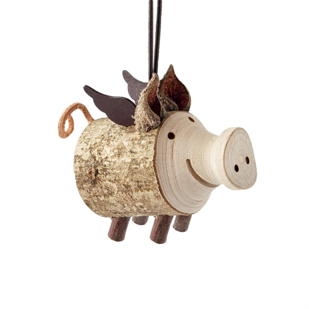 Flying Pig Christmas Ornament