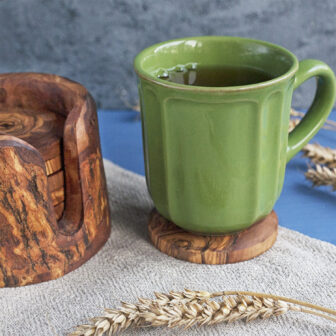 Wooden Coasters with cup & holder