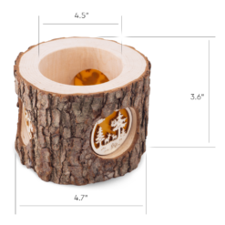 Wood Tealight Candle Holder with Three Scenes