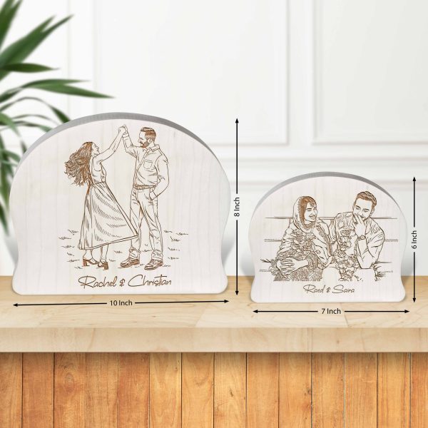 Personalized Photo Sketch on Wood Plaque